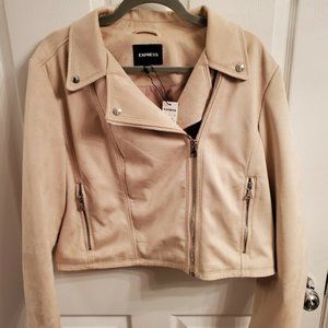EXPRESS FAUX SUEDE CROPPED MOTO JACKET SIZE XL